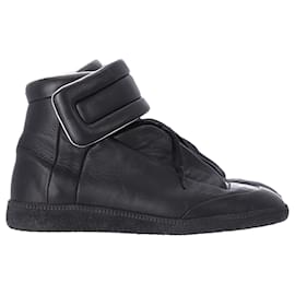 Maison Martin Margiela-Maison Margiela Future High Sneakers in Black Calfskin Leather-Black