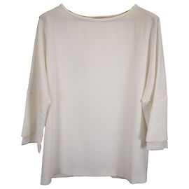 Blouse à manches superposées Elgar de Max Mara en chiffon de soie blanche Blanc Écru