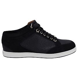 Baskets à paillettes Jimmy Choo Miami en daim noir Noir