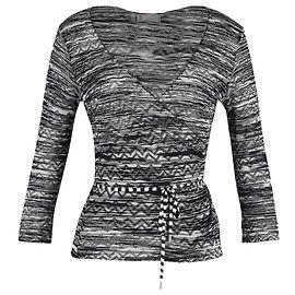 Durchsichtiger Pullover mit Zickzackmuster von Missoni aus schwarzer Viskose Schwarz