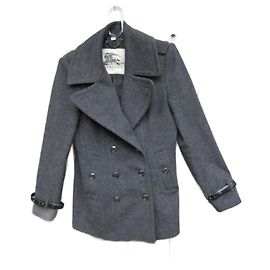 Burberry London double breasted wool and cashmere coat grey Grey