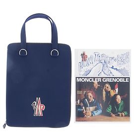 MONCLER  Clutch bags T.  Leather Navy blue