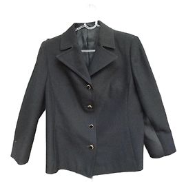 inconnue Black Cotton Polyester Jacket Size 38 Black