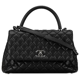 Chanel-Chanel Black Small Caviar Coco Top Handle Bag-Black