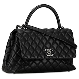 Chanel-Chanel Black Small Caviar Coco Top Handle Bag-Black