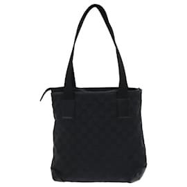 Gucci-GUCCI GG Canvas Tote Bag Canvas Black Auth 79649-Black