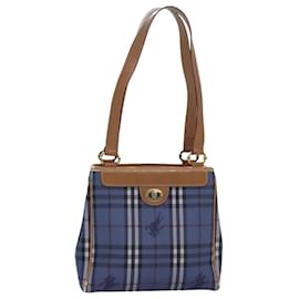 Autre Marque-Burberrys Nova Check Tote Bag PVC Leather Blue Auth 81458-Blue