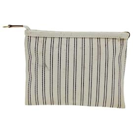 Louis Vuitton-LOUIS VUITTON Antigua Pochette Platform PM Pouch White M40069 LV Auth 82208-White