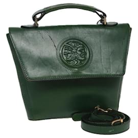 Fendi-FENDI Shoulder Bag Leather Green Auth 80862-Green
