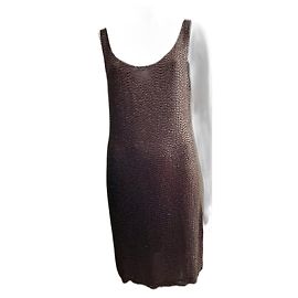 Jenny Packham Robe ornée de sequins et de perles Métallisé Bronze