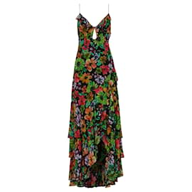 Milly-Vestido impreso Edra Wildflower Garden-Negro,Multicolor