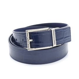 Bally Men's Navy Leather Belt Navy blue
