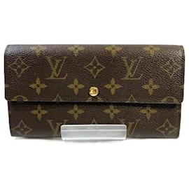 Louis Vuitton-Louis Vuitton Monogram Portefeuille Sarah M61734 Long Wallet-Brown