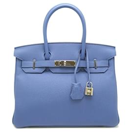 Hermès-Sac à main Hermès Birkin 30 C tampon 2018-Bleu