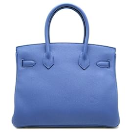 Hermès-Sac à main Hermès Birkin 30 C tampon 2018-Bleu