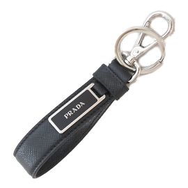 Porte-clés en cuir Saffiano bleu marine Prada Bleu Marine