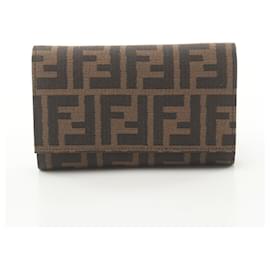 Fendi-Fendi Zucca Tri-fold Wallet-Brown