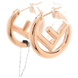 Fendi-Fendi Gold Stainless Steel Stud Earrings-Golden