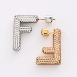 Fendi-Fendi FF Stud Earrings-Silvery,Golden,Other