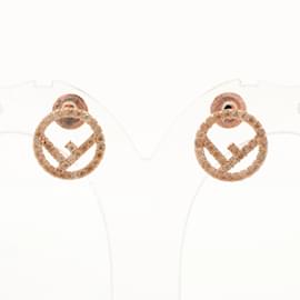Fendi-Fendi Rhinestone Stud Earrings-Golden,Other