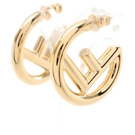 Fendi-Fendi Gold Plated Stud Earrings-Golden