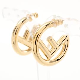 Fendi-Fendi Gold Plated Stud Earrings-Golden