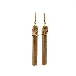 Céline-Celine Trifonne Gold Plated Drop Earrings-Golden