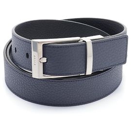 Bally Men's Navy Leather Belt Navy blue