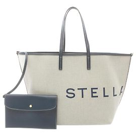 Stella Mc Cartney Borsa tote in tela grigia e blu navy Stella McCartney Marrone Blu navy