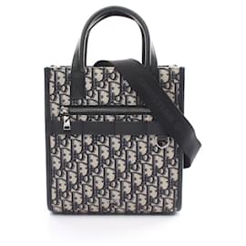 Christian Dior-Christian Dior Dior Safari North South Tote Bag-Beige,Navy blue
