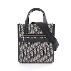 Christian Dior-Christian Dior Dior Safari North South Tote Bag-Beige,Navy blue