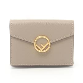 Fendi-Fendi F IS Tri-fold Wallet-Beige