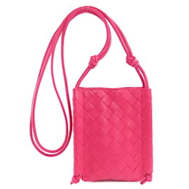 Bottega Veneta-Bottega Veneta Intrecciato Shoulder Bag-Pink