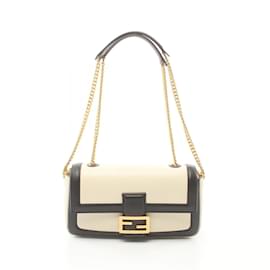 Fendi-Sac à épaule Fendi Baguette-Noir,Blanc