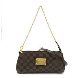 Louis Vuitton-Sac à épaule 2-en-1 Louis Vuitton Eva-Marron,Damier ebène