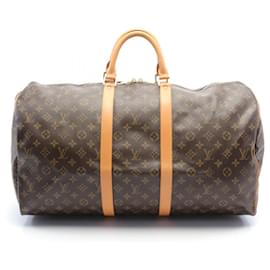 Louis Vuitton-Louis Vuitton Keepall 55 Monogram Boston Bag-Brown