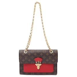 Louis Vuitton-Louis Vuitton Victoire Monogram Cerise Shoulder Bag-Brown,Red