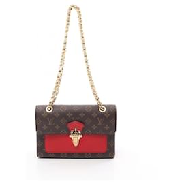 Louis Vuitton-Louis Vuitton Victoire Monogram Cerise Shoulder Bag-Brown,Red