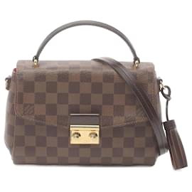 Louis Vuitton-Sac à main Louis Vuitton Croisette Damier Ébène-Marron,Damier ebène