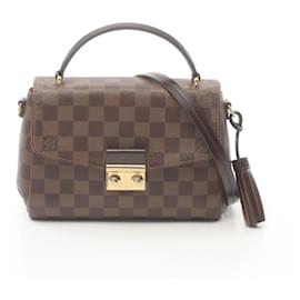 Louis Vuitton-Sac à main Louis Vuitton Croisette Damier Ébène-Marron,Damier ebène