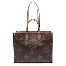 Louis Vuitton-Sac à bandoulière Louis Vuitton On the Go GM Monogram Géant Inversé-Marron