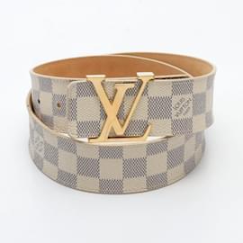 Louis Vuitton-Ceinture Santur Initial de Louis Vuitton-Blanc