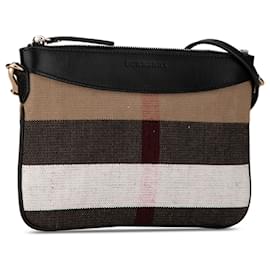 Burberry-Burberry Black Mega Check Canvas Peyton Crossbody-Black