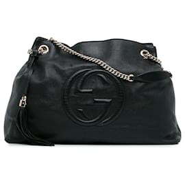 Gucci-Sac à main Gucci Black Large Soho Chain-Noir