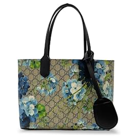 Gucci-Tote réversible Gucci Brown Small GG Supreme Blooms-Marron,Beige