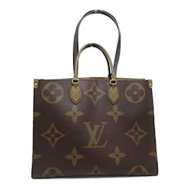 Louis Vuitton-Bolsa de Ombro On the Go GM da Louis Vuitton-Marrom,Monograma