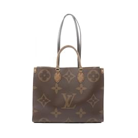 Louis Vuitton-Louis Vuitton On the Go GM Monogram Giant Reverse Shoulder Bag-Brown