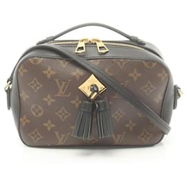 Louis Vuitton-Sac à épaule Monogram Noir Santonge de Louis Vuitton-Marron,Noir