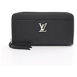 Louis Vuitton-Louis Vuitton Zippy Lock Me Noir Long Wallet-Black