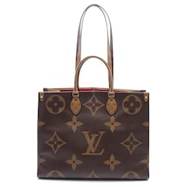 Louis Vuitton-Louis Vuitton On the Go GM Monogram Giant Reverse Tote Bag-Brown,Beige